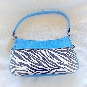NEW Nieman Marcus Italian leather Adrienne Vittadini handbag purse. Blue trim.
